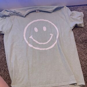 Altar'd State Light Green Smiley Face Tee